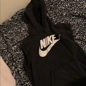 Cut off sleeved Nike hooded sweatshirt